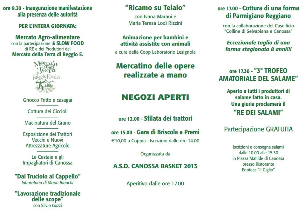  festa dell'agricoltura Canossa 2014